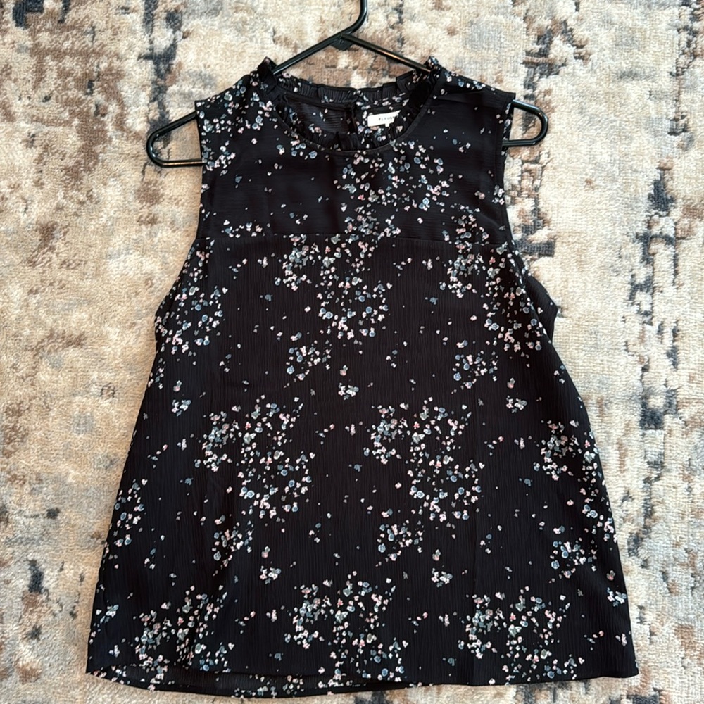 Cute black with pink and blue design top